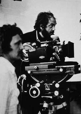 Stanley Kubrick y su director de fotografía, John Alcott, durante el rodaje de Barry Lyndon.
